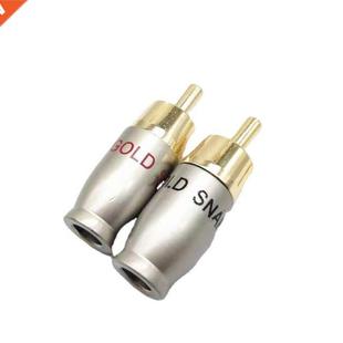 Male Plug Audio lot Spe Connector RCA Plated 2pcs Gold