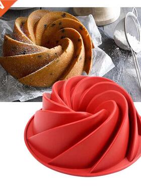 Large Spiral Shape Silicone Bundt Cake Pan 10 inch Bread Bak