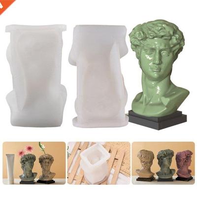 Concrete Flowerpot Mold David's Head Pen Holder Mold Cement