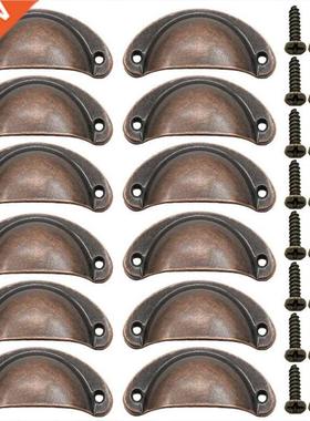 12pcs Antique Iron Kitchen Cabinet Knobs Drawer Handles Kitc