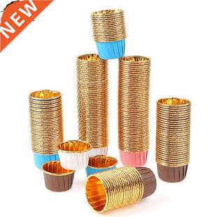 50pcs Muffin Paper Cups Gold Cupcak Liner Cake Wrappers Baki
