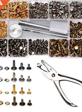 240Pcs/Set Leather Rivets Double Cap Rivet with 4Pcs Fixing