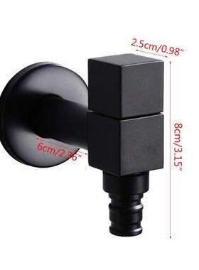 Black Copper Faucet Wall Mounted Washing Machine Mop Pool Ta