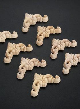 8pc 4cm Woodcarvng Corner Decal Unpanted Wood Carved Decal