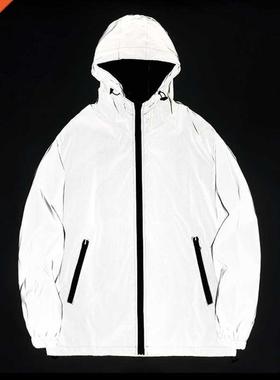 Hooded Reflective Jacket Men Harajuku Windbreaker 3M Reflect