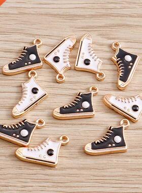 10pcs 14*11mm Enamel Gym Sports Shoes Charms Pendants for Br