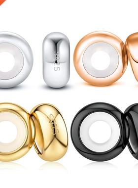 2pcs/set Round Spacer Beads Bracelet Charms Rber Smooth Sp