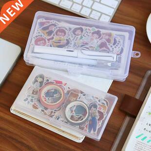 1 PC Stationery Stickers Plastic Storage Box Organizer Conta