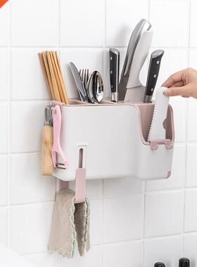 AWall-mounted chopstick holder drain knife spoon storage b