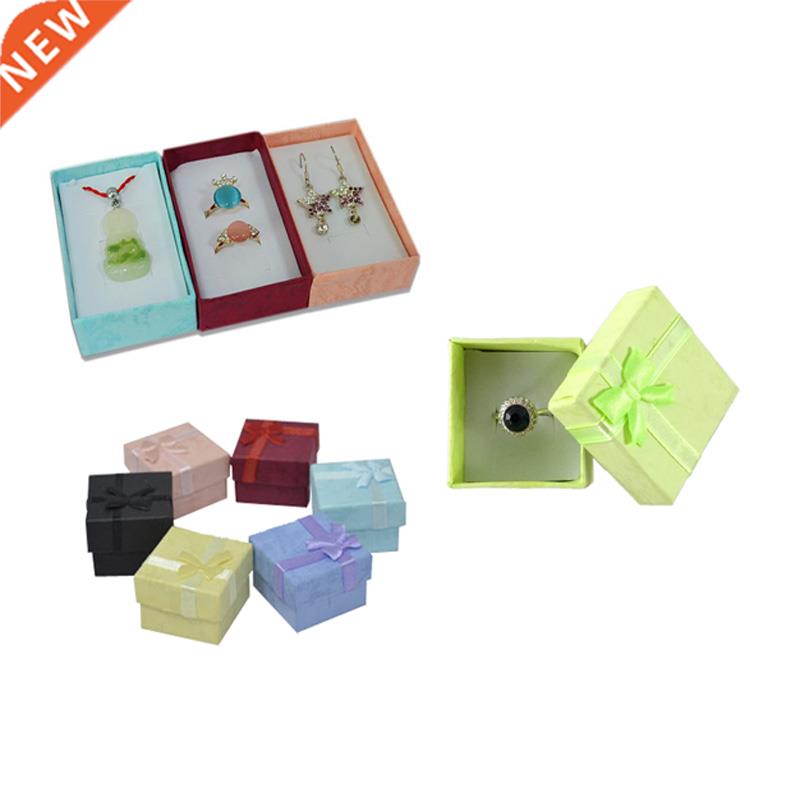 19 Colours Ring Box Earring Package Case Cute Ribbon Paper N