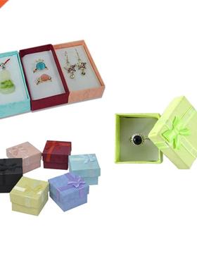 19 Colours Ring Box Earring Package Case Cute Ribbon Paper N