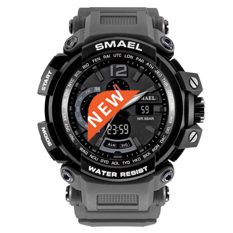 2019 SMAEL Luxury Dual Display Watches Men Sport Multi func