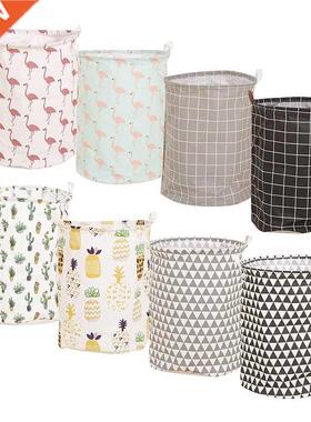 1pc Folding Laundry Basket Round Storage Bin Bag Large Hampe