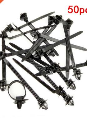 50pcs Nylon Cble Tie Fstener Cr Loom Hose Clmp Fstening