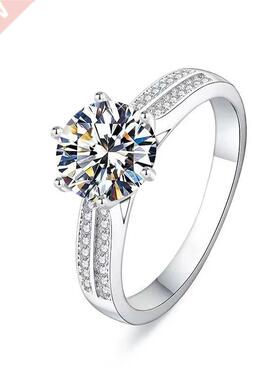 Six Prong 2 Carat MoissaniteRing for Women Rings Star Queen
