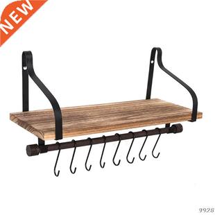rWall-Mounted Rustic Wooden Storage Shelf Bathroom And Kitc