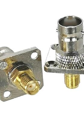 1Pcs BNC Female jack to SMA Female jack 4-Holes Flange RF Ad