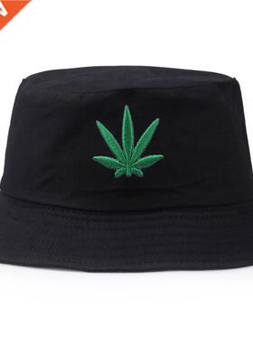 Men Women Maple Leaf Hat Hip Hop Fisherman Panama Hats Embro