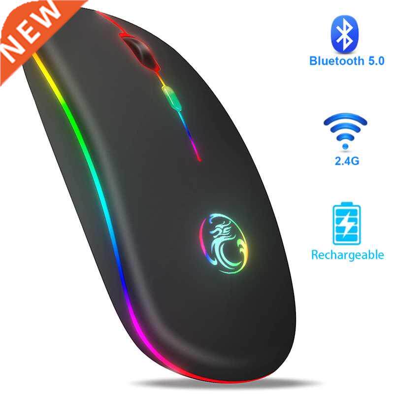 Wireless Mouse Bluetooth RGB Mouse Rechgeable Computer Mau