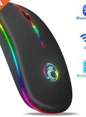 Wireless Mouse Bluetooth RGB Mouse Rechgeable Computer Mau