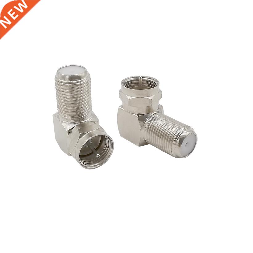 2Pcs Right Angle 90 De TV Aerial Coaxial Cable Adapter F