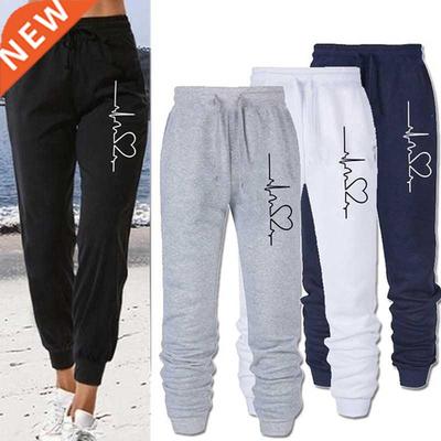 Loose Joggers Wide Women Men Elastic Waist Sports Pants Prin