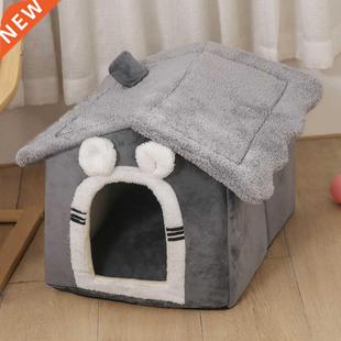 Plush Warm Cats House Cave Dogs Soft Small Pet Kennel