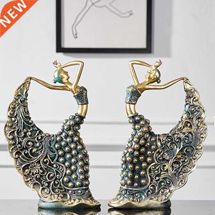 Peacock Dancer Figurine Resin Handcarfts Dancing Girl Statu