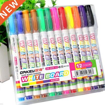12 Colors Whiteboard Marker Non Toxic Dry Erase Mark Sign Fi
