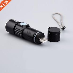 LED Powerful Flashlight Rechargeable Lig USB Torch Handy