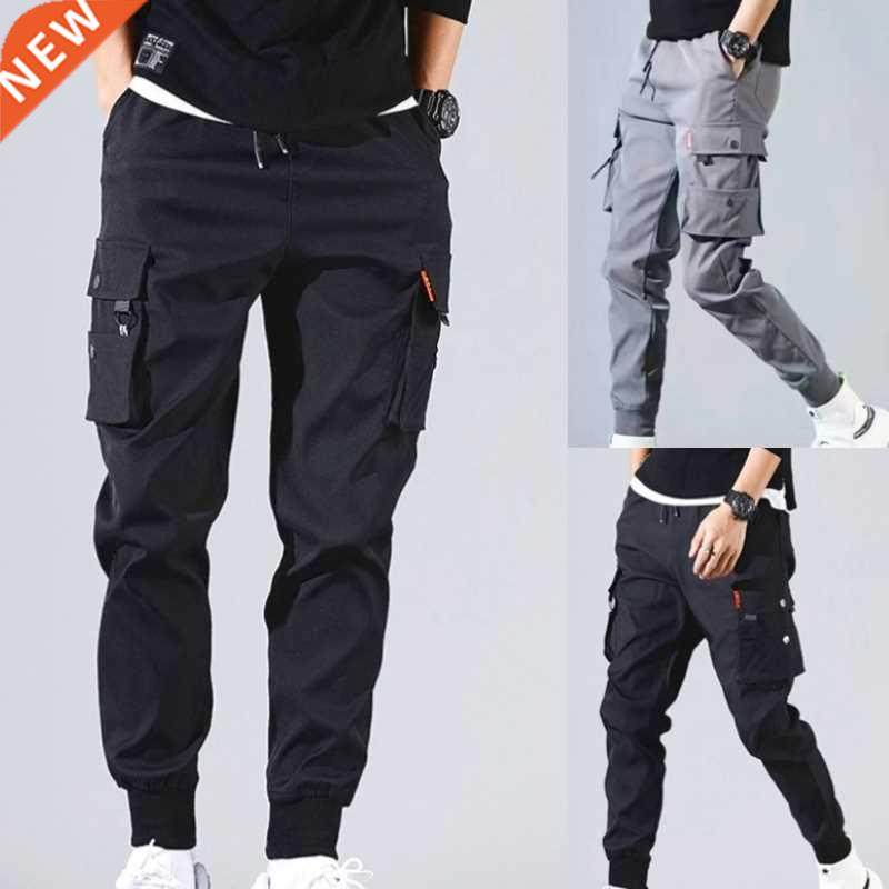 spring summer mens dratring pants tie feet overalls haraj
