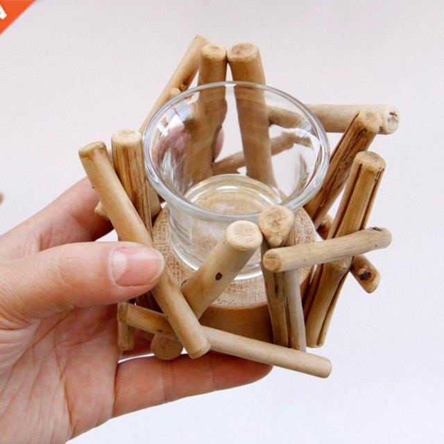 Creative Rustic Country Coastal Style Handmade Wooden Tea Li