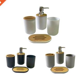 Bathroom Accessories Set Soap Dispenser Bottle Dish Washroom