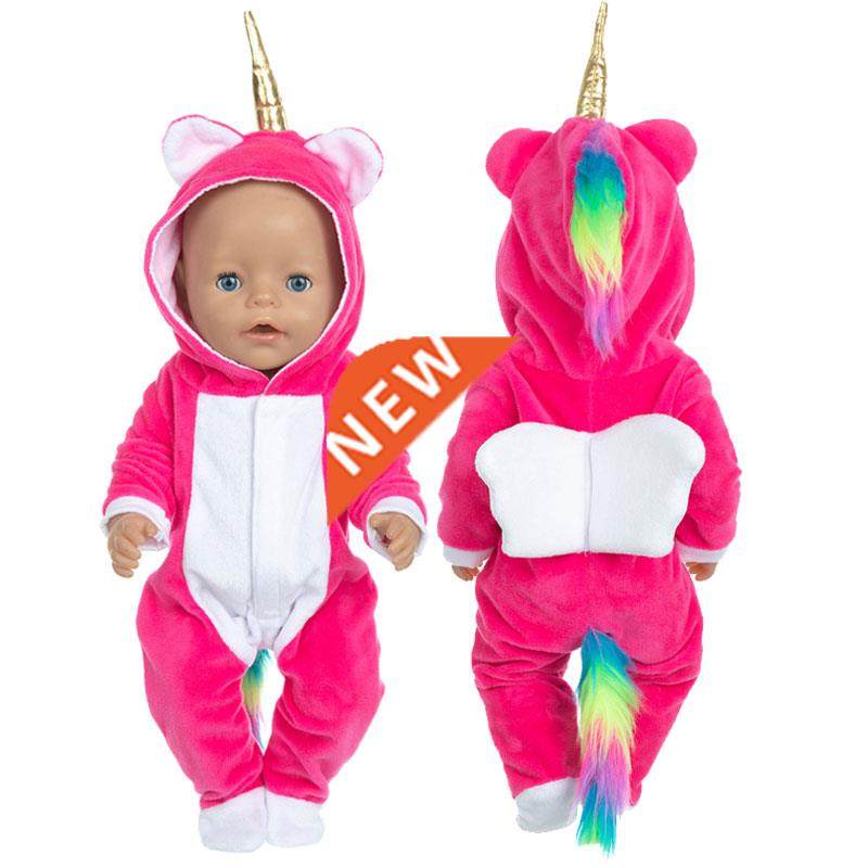baby dolls clothes 43cm born Baby doll fur unicorn outfit se