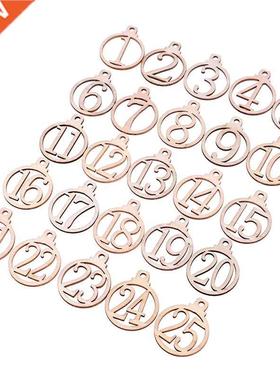 25pcs/set Christmas 1-25 Wooden Advent Calendar Gift Tags Nu