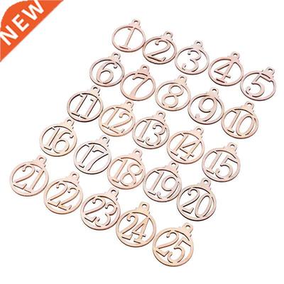 25pcs/set Christmas 1-25 Wooden Advent Calendar Gift Tags Nu