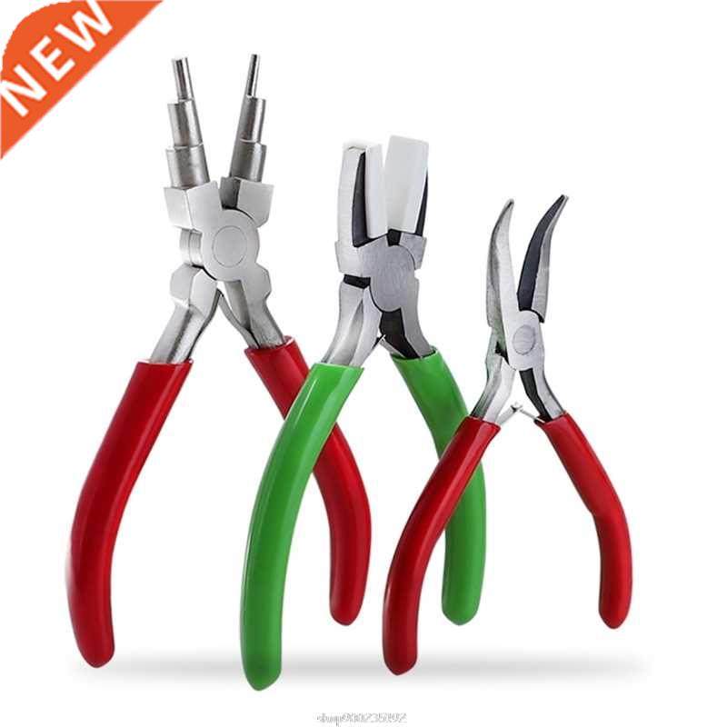 1/3pcs Flat Curved Nose Pliers Multi-step Ring Looping Wire