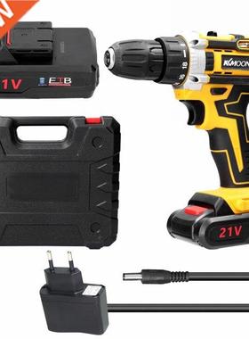 21V Cordless Electric Drill Brush Motor 2 Speeds Adjustment