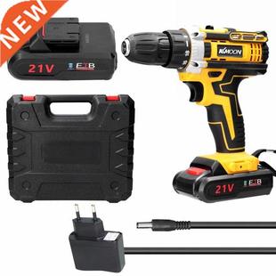 21V Cordless Electric Drill Brush Motor 2 Speeds Adjustment