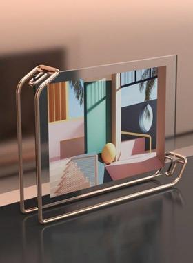 A4 6 Inch Metal Photo Picture Frames Menu Paper Card Holder