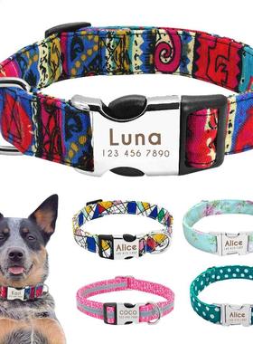 Nylon Dog Collar Personalized Pet Collar Engraved ID Tag Nam