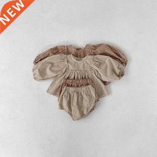 girls clothes little MILANCEL infant baby plaid 2022