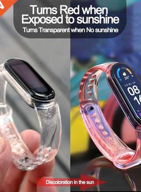 Strap For Xiaomi Mi Band 6 5 4 3 Transparent Change Color Li