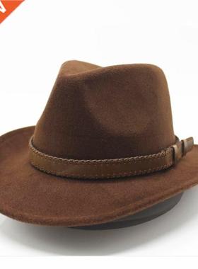 oZyc Women's Men's Wool Hollow Western Cowboy Hat With Fashi
