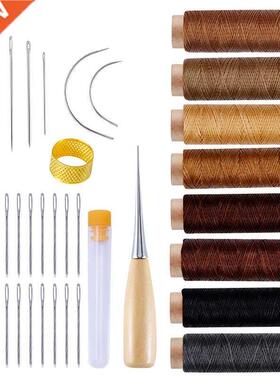 38pcs Leather Sewing Kit with Waxed Thread Leather Needle Se