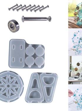 Creative Resin Wheel Silicone Mold with Installation Accesso
