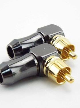 RCA Plug Connector 90 Degree Wire Connectors Gold Plated Ter