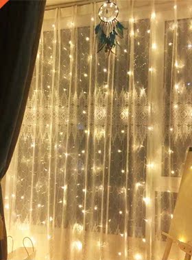 300LED Holiday Restaurant Curtain Lights 8 Modes With Remote