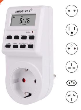 Digital Timer Socket 220/110V Weekly Programmable AU/BR/EU/F