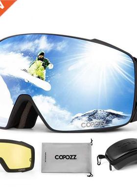 Copozz Magnetic Ski Goggles Anti-Fog Winter Snowmobile Glass